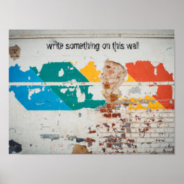 落書き絵を描付き古い壁 ポスター