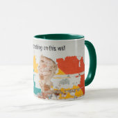 落書き絵を描付き古い壁 マグカップ (正面右)