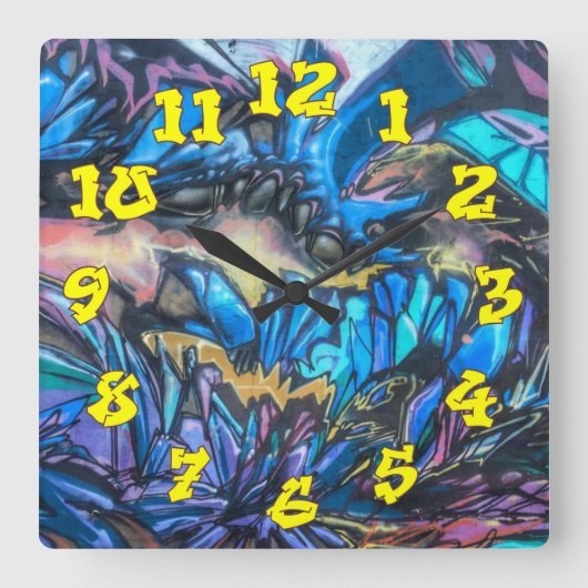 落書き背景（落書き番号あり）–02 スクエア壁時計 (正面)