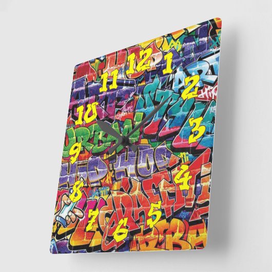 落書き背景(落書き番号あり)–04 スクエア壁時計 (傾斜)