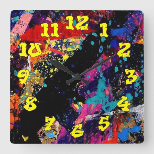 落書き背景（落書き番号あり）–07 スクエア壁時計 (正面)