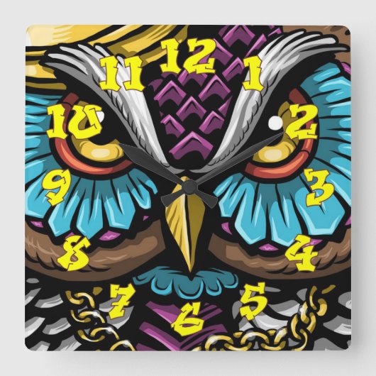 落書き背景（落書き番号あり）–12 スクエア壁時計 (正面)