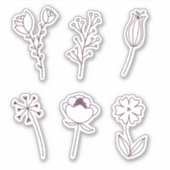 落書き花のライン シール (正面)