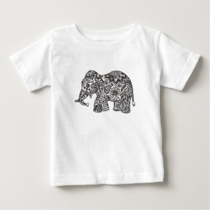 落書き象 ベビーTシャツ