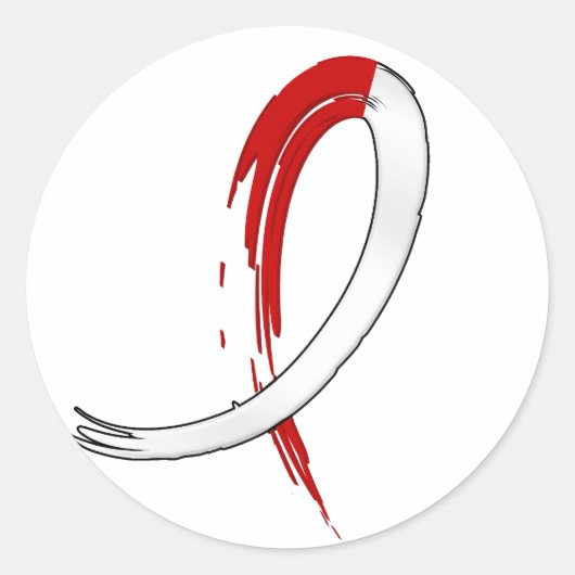 落書き赤いリボン形成性貧血 ラウンドシール (正面)