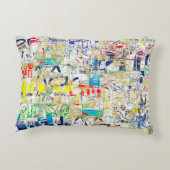 落書き通りの壁。グランジウォーラート，通り，バックグル アクセントクッション (裏面)