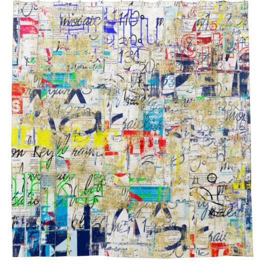 落書き通りの壁。グランジウォーラート,通り,バックグル シャワーカーテン (正面)