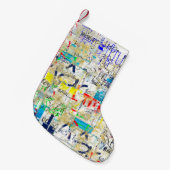 落書き通りの壁。グランジウォーラート,通り,バックグル スモールクリスマスストッキング (正面 (吊り時))