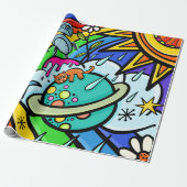 落書き通りアートレインボーウェザーファンキー漫画 ラッピングペーパー (アンロールド)