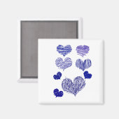 落書き青いハート マグネット (正面/裏面)