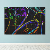 落書き10 60x40 (150x100cm)ワッカ キャンバスプリント (インサイチュ (ウッドフロア))