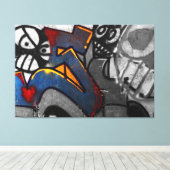 落書き1 60x40 (150x100cm)ワッカ キャンバスプリント (インサイチュ (ウッドフロア))