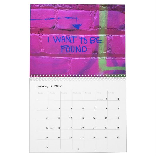 落書き2010年 カレンダー (1月 2027)