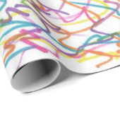 落書き（ばちゃばちゃ）跳ねる抽象芸術パターン ラッピングペーパー (ロールコーナー)