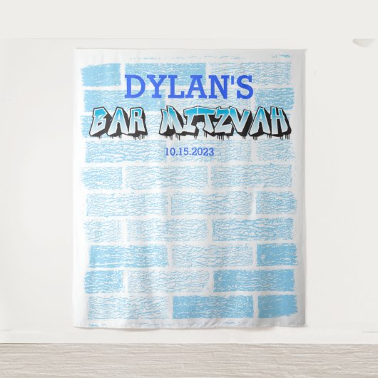 落書き バー ミツバ祭 フォトブース パーティー 背景 タペストリー (正面)