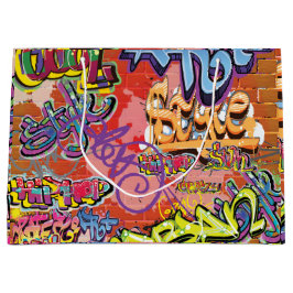 落書き、傷、または吹き付けレンガ ラージペーパーバッグ