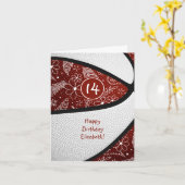 落書き 花 マルーン バスケットボール 女の子 誕生日 カード (黄色い花)