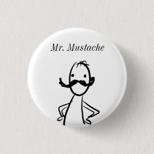落書き、Mustache氏 缶バッジ