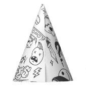 落書きDoodles：パンク音楽の落書き パーティーハット (裏面)