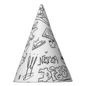 落書きDoodles：パンク音楽の落書き パーティーハット (右)