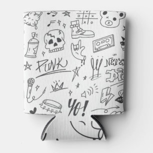 落書きDoodles：パンク音楽の落書き 缶クーラー