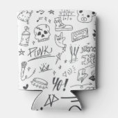 落書きDoodles：パンク音楽の落書き 缶クーラー (裏面)