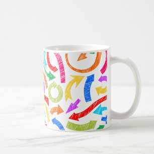 落書カラフルき矢 コーヒーマグカップ