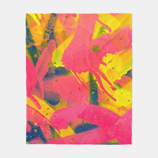 落書カラフルき。クローズアップ抽象芸術通りアート フリースブランケット (正面)