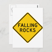 落石帯道路標識 ポストカード (正面/裏面)