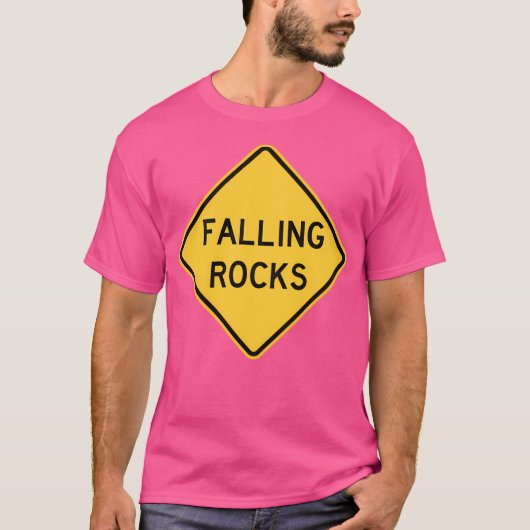 落石道路標識 Tシャツ (正面)