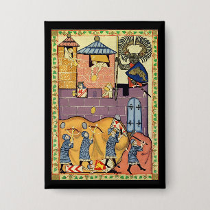 落石, 14世紀Codex Manesse 缶バッジ