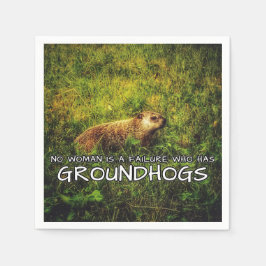 落第する女性は誰もGroundhogsナプキンを持っている スタンダードカクテルナプキン