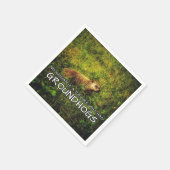 落第する女性は誰もGroundhogsナプキンを持っている スタンダードカクテルナプキン (角)