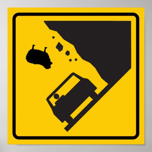 落羊ゾーン道路標識 ポスター (正面)