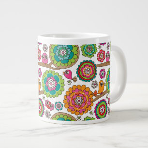 落花の背景模様 ジャンボコーヒーマグカップ
