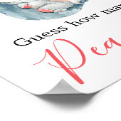 落花生のゾウの赤ちゃんシャワーのサインをいくつだと思う ポスター (角)