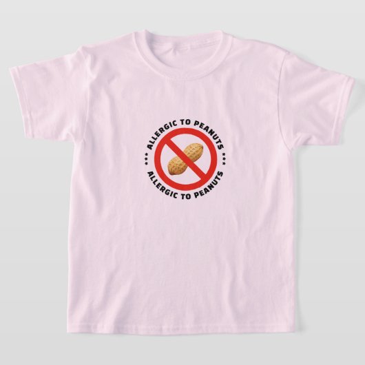 落花生アレルギー警告食品注意 Tシャツ (レイダウン)
