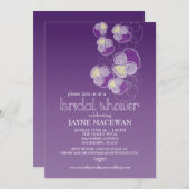 落花紫グラデーションブライダルシャワー 招待状 (正面/裏面)