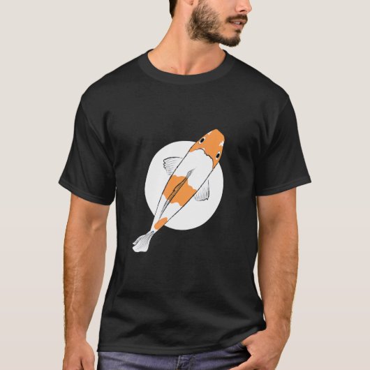 落葉コイ魚ブロッキング鯉錦鯉の池アムール Tシャツ (正面)