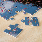 落葉樹に囲まカラフルれた池 ジグソーパズル (側面)