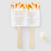 落葉水色の結婚式のプログラム手のファン ハンドファン (正面&裏面)