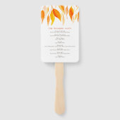 落葉水色の結婚式のプログラム手のファン ハンドファン (裏面)