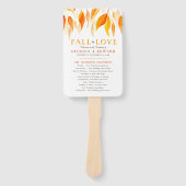 落葉水色の結婚式のプログラム手のファン ハンドファン (正面)