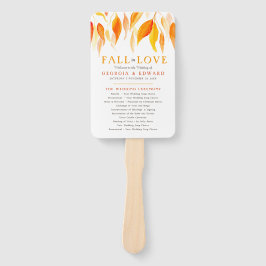 落葉水色の結婚式のプログラム手のファン ハンドファン