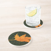 落葉油絵砂岩コースター コースター (側面)