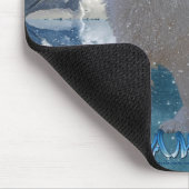 落雪時のハウリングサモイドッグPETマウスマット マウスパッド (コーナー)