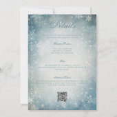 落雪青と白のスパークル両面 招待状 (裏面)