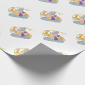 落雷の稲妻のスケッチを揮っているゼウス ラッピングペーパー (角)