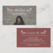 葉およびラインカスタムな写真のカメラマン 名刺 (正面/裏面)