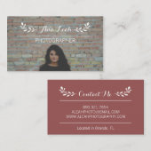 葉およびラインカスタムな写真のカメラマン 名刺 (正面/裏面)